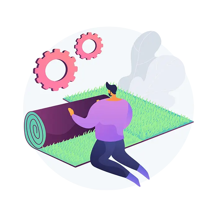 Укладка рулонного газона