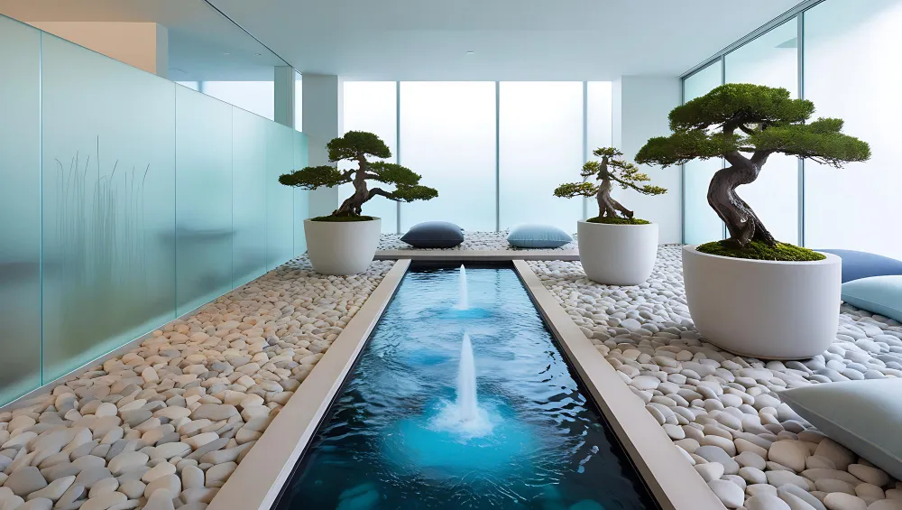 Выбор растений для открытых бассейнов : Хосты — декоративные листья, теневыносливы, многолетники Хвойные (туя, можжевельник) — вечнозелёные, не требуют ежегодной посадки Лаванда — ароматная, засухоустойчивая, многолетняя