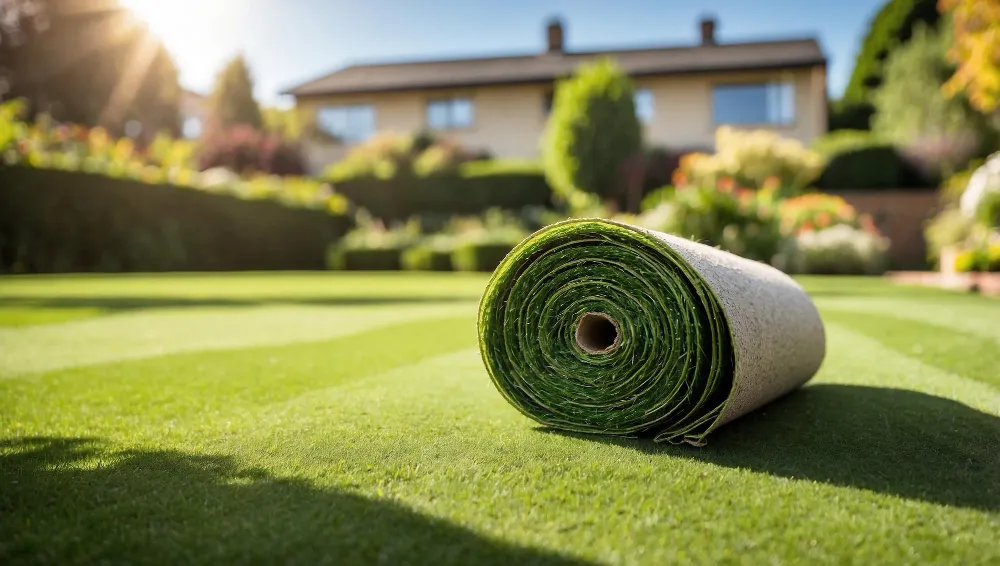 Укладка рулонного газона