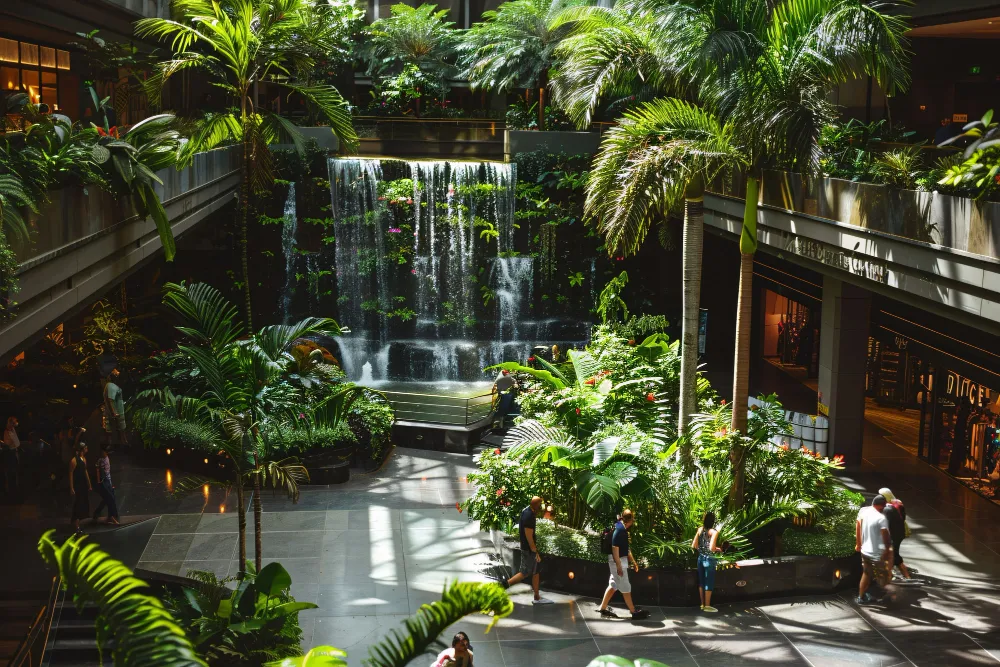 Снижение шума и стресса.Зоны с живыми растениями поглощают звук в помещениях с высокой проходимостью. Это создаёт более тихую и спокойную среду. Гости лучше отдыхают и оценивают сервис выше.