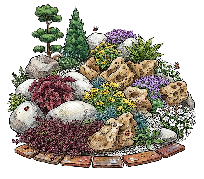 Рокарий, Альпийская горка, чешская скалка